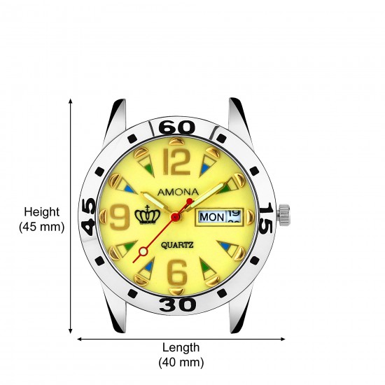 SMAEL Exclusive Series Quartz Movement Analogue Gold Yellow Dial Date Premium Women's and Girl's Wrist Watch(CSM104)