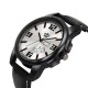 SMAEL Exclusive Series Quartz Movement Leather Strap Day & Date Silver Dial Analogue Men's Watch (CSM135)