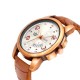 SMAEL Exclusive Series Quartz Movement Leather Strap Day & Date White Silver Dial Analogue Men's Watch (CSM136)