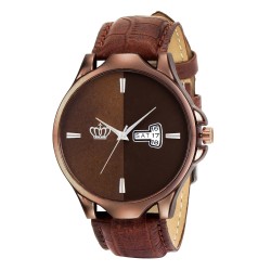 SMAEL Exclusive Series Quartz Movement Leather Strap Day & Date Brown Dial Analogue Men's Watch (CSM144)