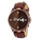 SMAEL Exclusive Series Quartz Movement Leather Strap Day & Date Brown Dial Analogue Men's Watch (CSM144)