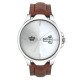 SMAEL Exclusive Series Quartz Movement Leather Strap Day & Date Silver Dial Analogue Men's Watch (CSM146)