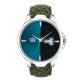 SMAEL Exclusive Series Quartz Movement Leather Strap Day & Date Green Dial Analogue Men's Watch (CSM148)