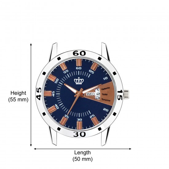 CSM183 BLUE COPPER DIAL DAY & DATE FUNCTIONING FOR BOYS Premium Analog Watch - For Men