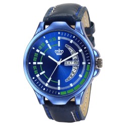 CSM184 Exclusive Day Date Series Quartz Movement Stylish Blue Dial Wrist Watch for Boys Analog Watch - For Men