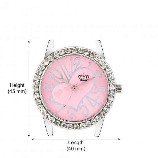 SMAEL Exclusive Series Quartz Movement Stainless Steel Case Analogue Pink Dial Premium Women's and Girl's Wrist Watch (CSM54)