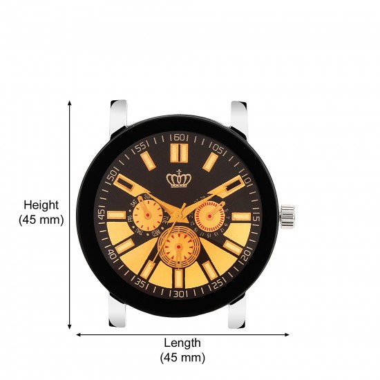 SMAEL CSM55 Designer Brown Colour Diamond Cut Glass Black Gold Dial Unisex Watch