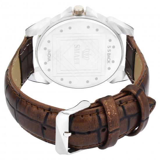SMAEL Exclusive Series Quartz Movement Brown Dial Day & Date Analogue Boys And Mens Watch-CSM057