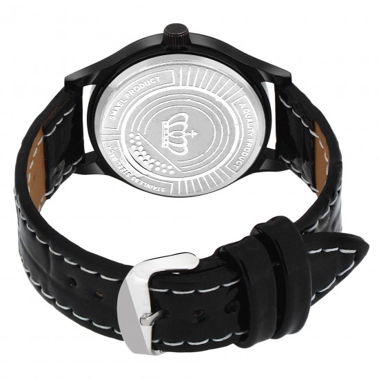 SMAEL Exclusive Series Black Quartz Movement Leather Strap Analogue Premium Women's and Girl's Wrist Watch (CSM92)