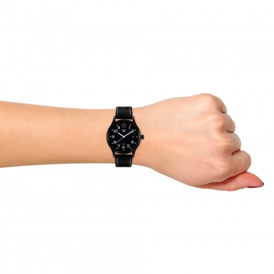 SMAEL Exclusive Series Black Quartz Movement Leather Strap Analogue Premium Women's and Girl's Wrist Watch (CSM92)