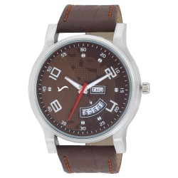 Wrightrack Exclusive Series Quartz Movement Analogue Brown Dial Day & Date Men's Watch (WT489)