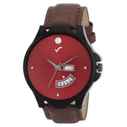 Wrightrack Exclusive Series Quartz Movement Analogue Red Movado Dial Day & Date Men's Watch (WT533)