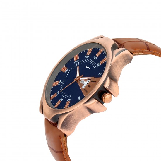 Wrightrack Exclusive Series Quartz Movement Analogue Blue Copper Dial Day & Date Men's Watch (WT539)