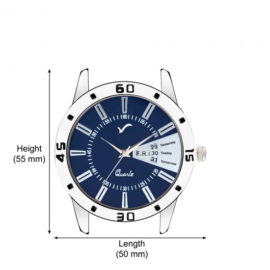 Wrightrack Exclusive Series Quartz Movement Analogue Stainless Steel Case Blue Dial Day & Date Men's Watch (WT606)