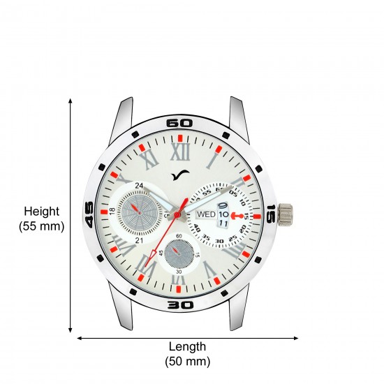 Wrightrack Exclusive Series Quartz Movement Analogue Stainless Steel Case White Dial Day & Date Men's Watch (WTSM26)