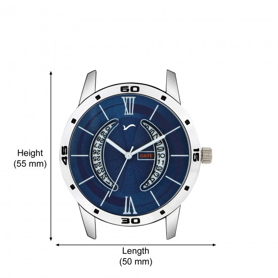 Wrightrack Exclusive Series Quartz Movement Analogue Stainless Steel Case Blue Dial Date Display Men's Watch (WTSM27)