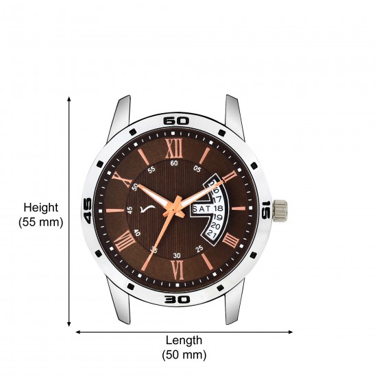 Wrightrack Exclusive Series Quartz Movement Stainless Steel Case Brown Dial Analogue Day & Date Men's Watch (WTSM63)