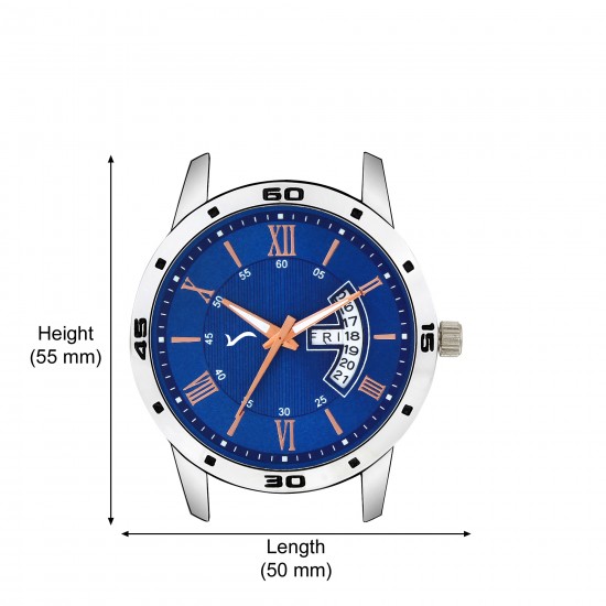 Wrightrack Exclusive Series Quartz Movement Stainless Steel Case Day & Date Blue Dial Analogue Men's Watch (WTSM64)