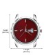 Wrightrack Exclusive Series Quartz Movement Stainless Steel Case Day & Date Dark Red Dial Analogue Men's Watch (WTSM70)