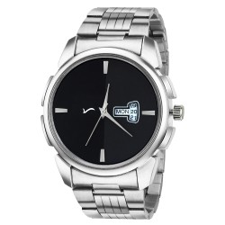Wrightrack Exclusive Series Quartz Movement Stainless Steel Case Day & Date Black Dial Analogue Men's Watch (WTSM72)