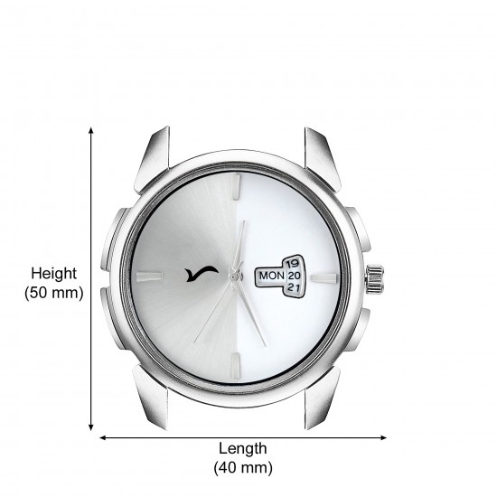Wrightrack Exclusive Series Quartz Movement Stainless Steel Case Day & Date Silver Dial Analogue Men's Watch (WTSM73)