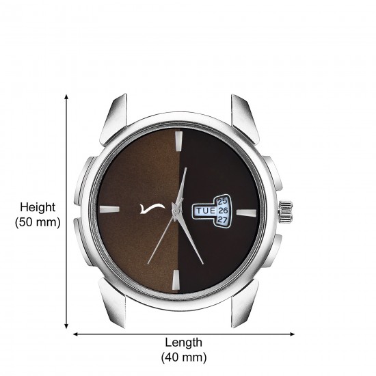Wrightrack Exclusive Series Quartz Movement Stainless Steel Case Day & Date Brown Dial Analogue Men's Watch (WTSM74)