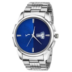Wrightrack Exclusive Series Quartz Movement Stainless Steel Case Day & Date Blue Dial Analogue Men's Watch (WTSM75)