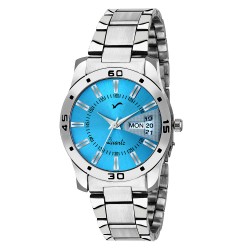 WRIGHTRACK Exclusive Series Quartz Movement Stainless Steel Case Day & Date Blue Dial Analogue Premium Women's and Girl's Wrist Watch (WTSM77)