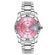 WRIGHTRACK Exclusive Series Quartz Movement Stainless Steel Case Day & Date Pink Dial Analogue Premium Women's and Girl's Wrist Watch (WTSM81)