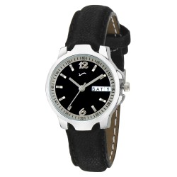 WRIGHTRACK Exclusive Series Quartz Movement Leather Strap Day & Date Black Dial Analogue Women's and Girl's Wrist Watch (WTSM86)